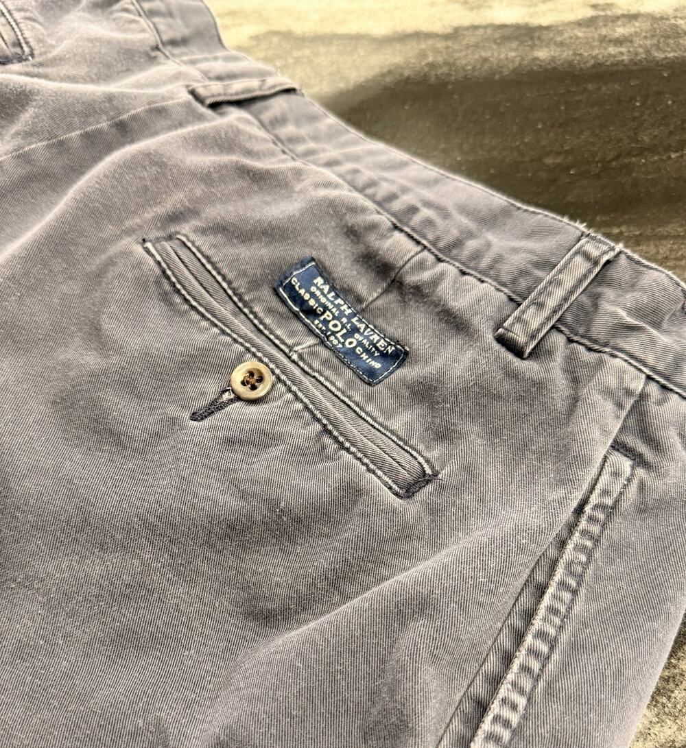 Polo Ralph Lauren Mens Chino Shorts Size 33 Navy Blue Classic Fit Cotton pony